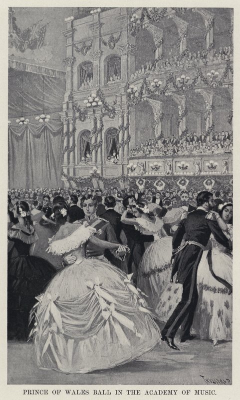 Baile do Príncipe de Gales na Academia de Música (litho) de American School