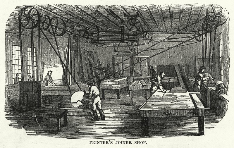 Joiner Shop da impressora (gravura) de American School