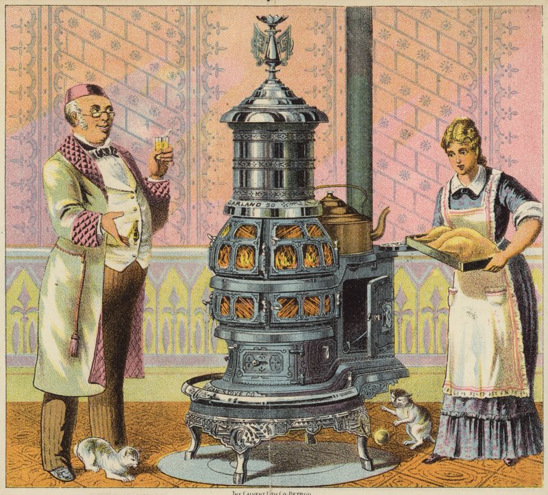 Colocando o jantar no forno de American School