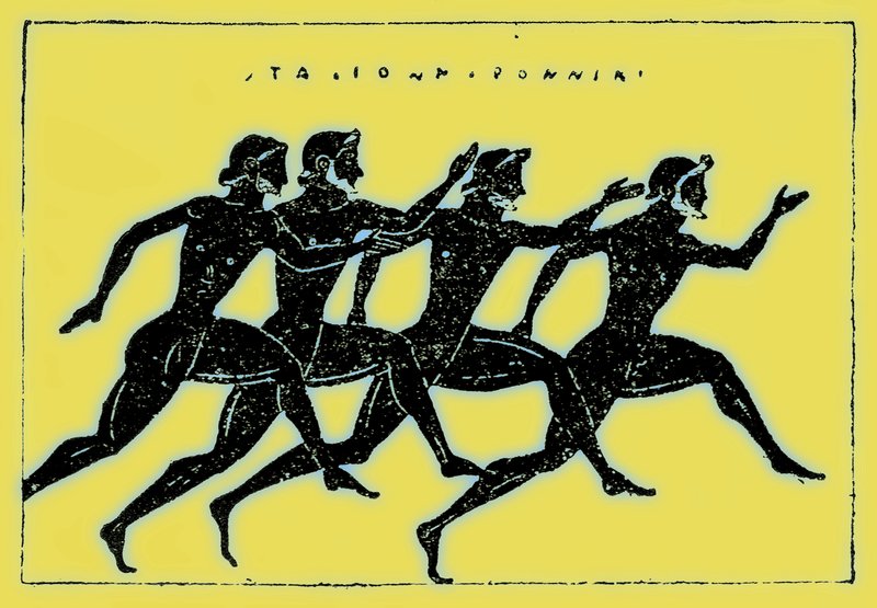 Corrida, ilustração da História da Grécia por Victor Duruy, publicada em 1890 (imagem digitalmente melhorada) de American School
