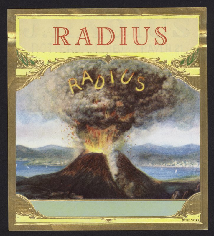 Raio, vulcão em erupção (chromolitho) de American School