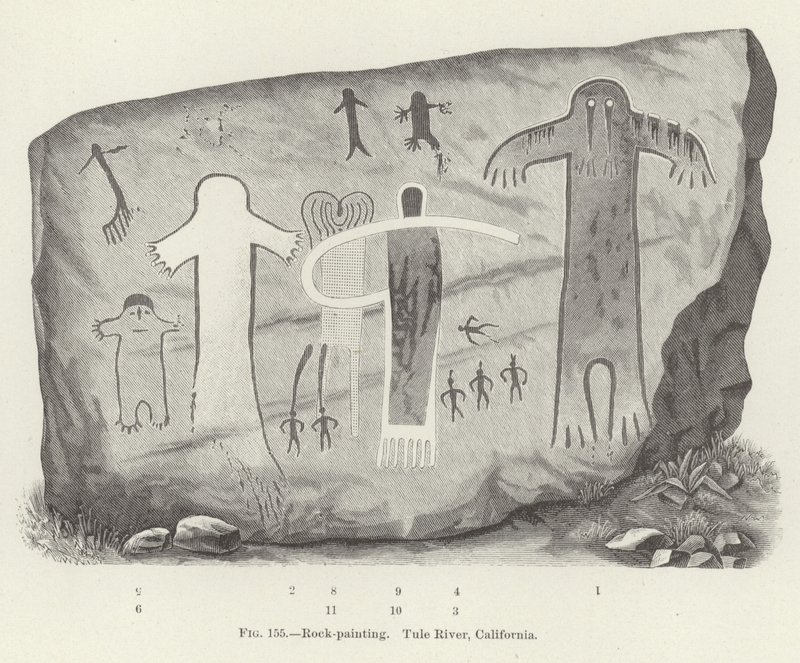 Rock-painting, Rio Tule, Califórnia de American School