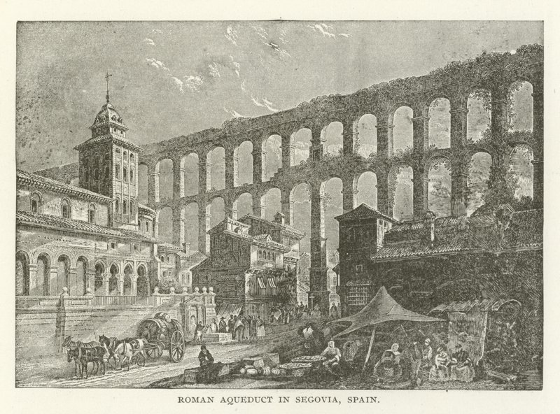 Aqueduto romano em Segóvia, Espanha de American School