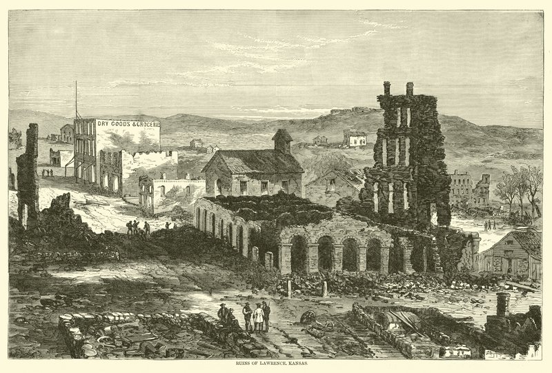 Ruínas de Lawrence, Kansas, agosto de 1863 de American School