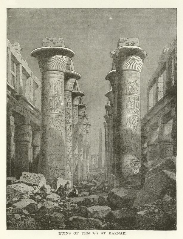 Ruínas do templo em Karnak de American School