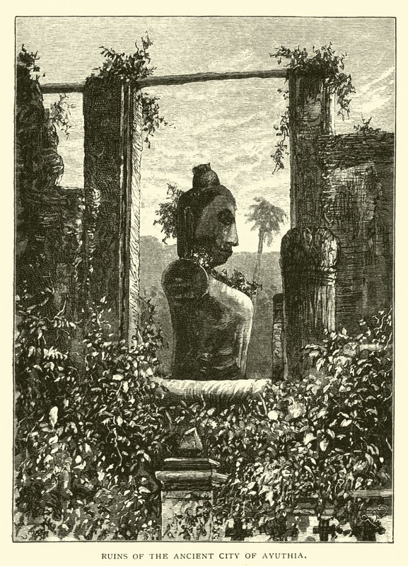 Ruínas da antiga cidade de Ayuthia de American School