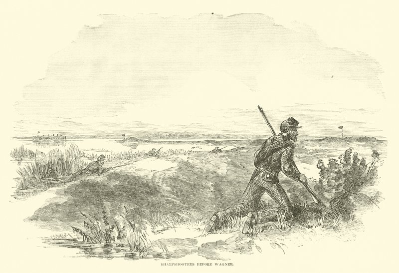 Sharpshooters antes de Wagner, agosto de 1863 de American School