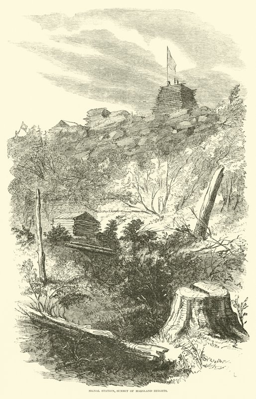 Estação de sinalização, Summit of Maryland Heights, setembro de 1862 de American School