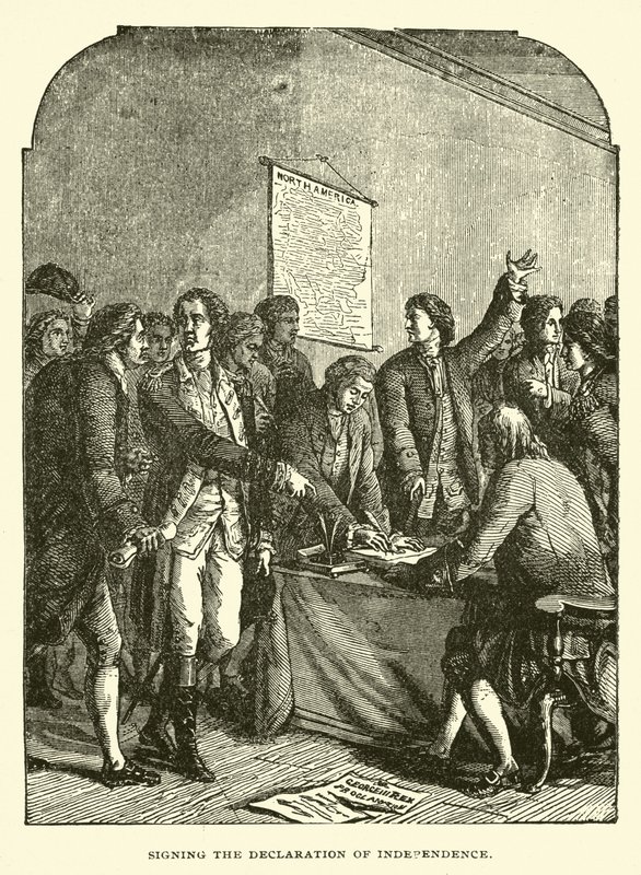 Assinando a Declaração da Independência de American School