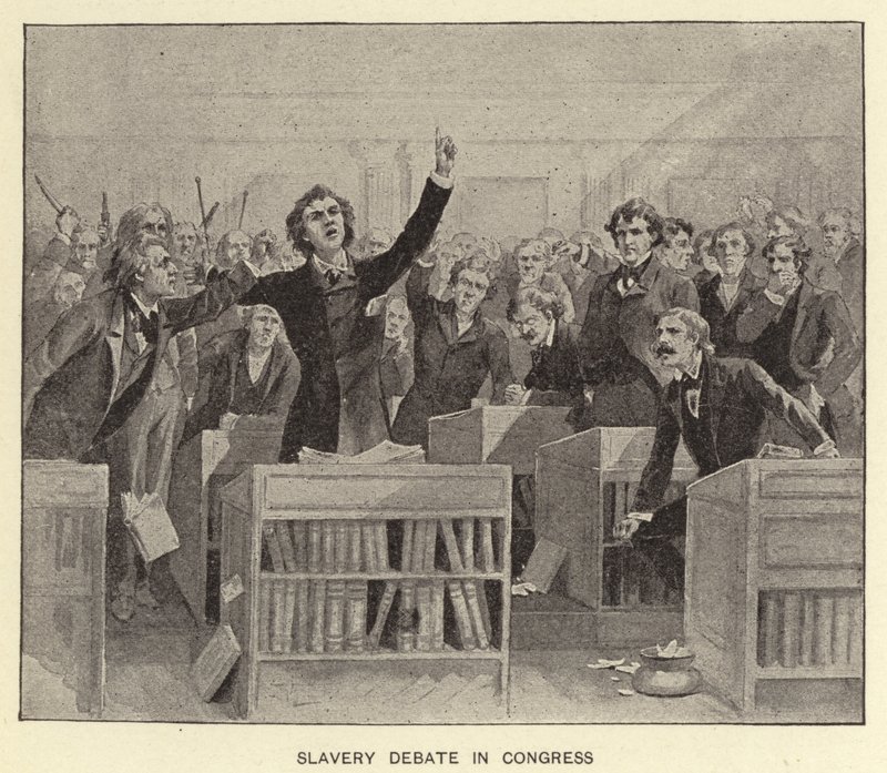 Debate sobre a escravatura no Congresso (litografia) de American School