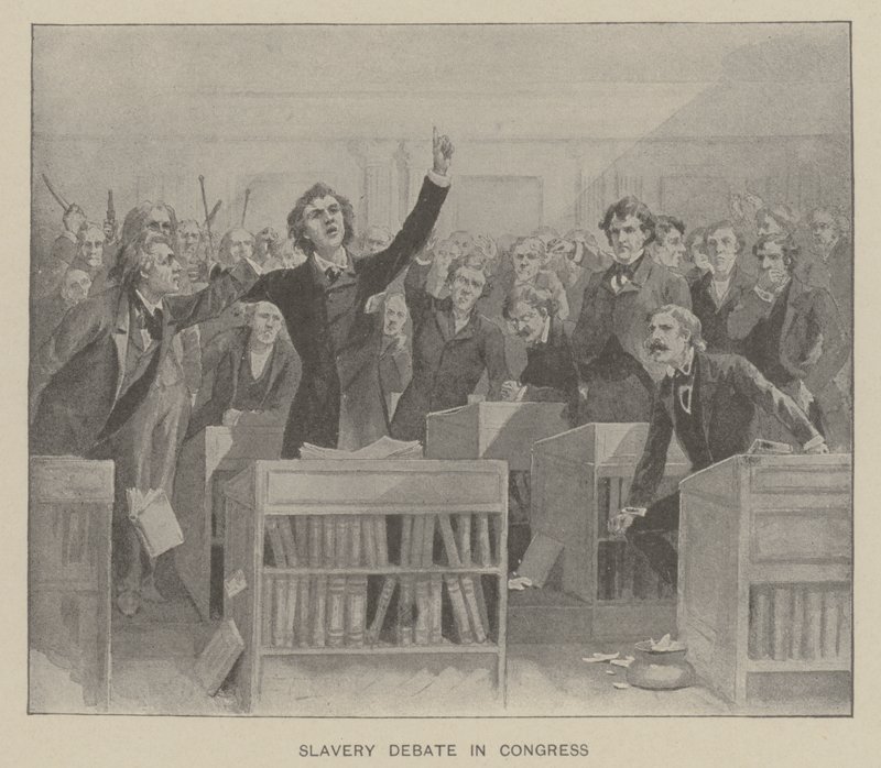 Debate sobre a escravatura no Congresso (litografia) de American School