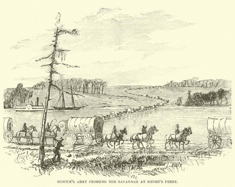 Exército de Slocums atravessando a Savana em Sisters Ferry, janeiro de 1865 de American School
