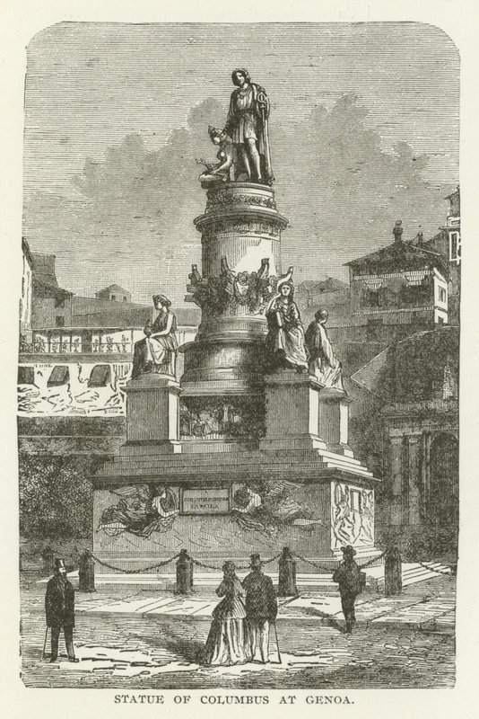 Estátua, de, columbus, em, genoa de American School