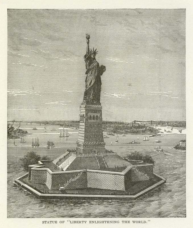 Estátua da Liberdade iluminando o mundo de American School