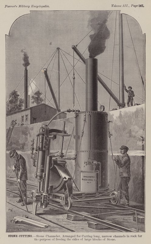 Corte de Pedra, Stone Channeler (gravura) de American School