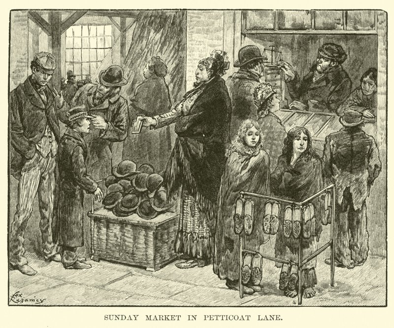 Mercado de domingo na pista Petticoat de American School