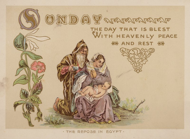 Domingo, o dia abençoado pela paz e pelo repouso celestes (cromolitho) de American School