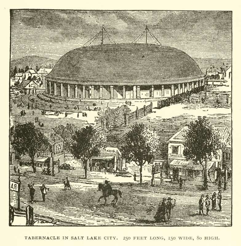 Tabernáculo em Salt Lake City, com 250 pés de comprimento, 150 de largura, 80 de altura de American School