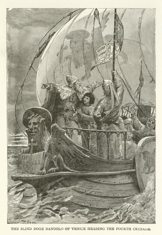 O cego Doge Dandolo de Veneza liderando a Quarta Cruzada de American School