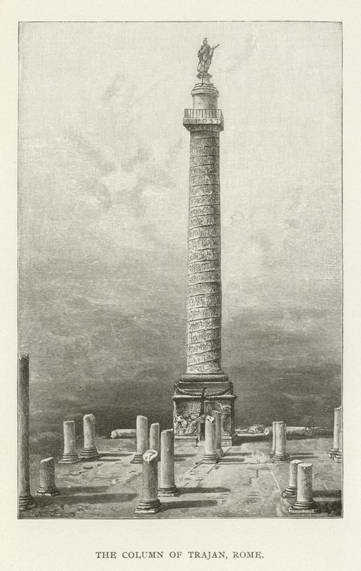 A, coluna, de, trajan, roma de American School