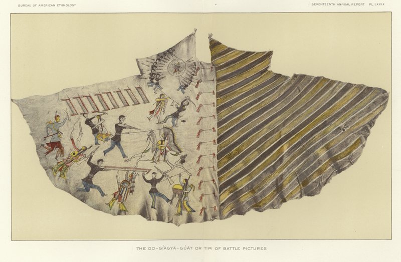 Imagens de Do-Giagya-Guat ou Tipi of Battle de American School
