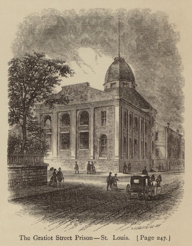 A Prisão Gratiot Street, St Louis (gravura) de American School