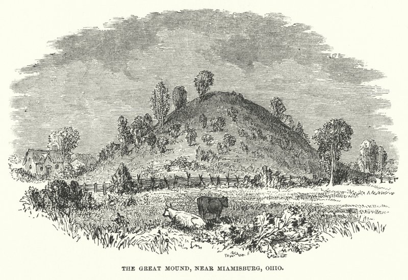 O Grande Monte, perto de Miamisburg, Ohio (gravura) de American School