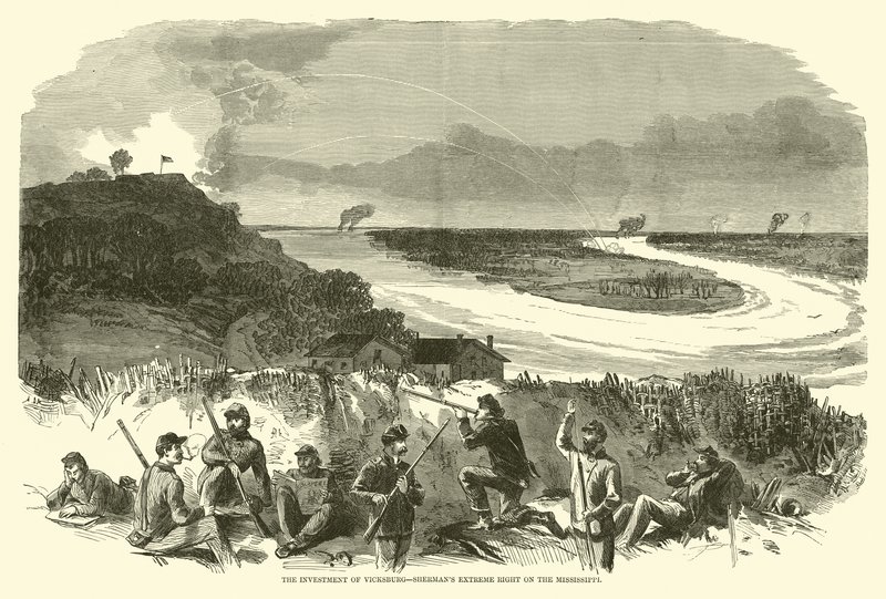 O investimento de Vicksburg, Shermans extrema direita no Mississippi, maio de 1863 de American School