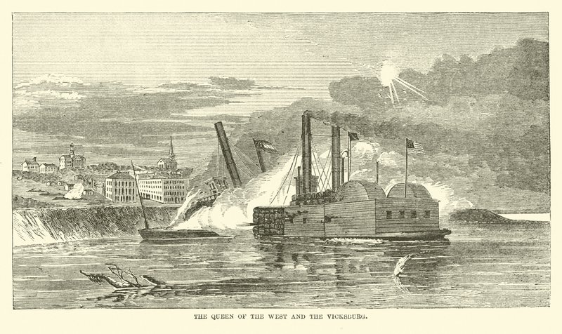 A Rainha do Oeste e o Vicksburg, fevereiro de 1863 de American School