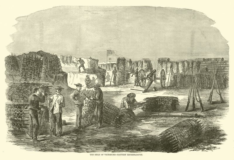 O cerco de Vicksburg, bateria Hickenlooper, junho de 1863 de American School