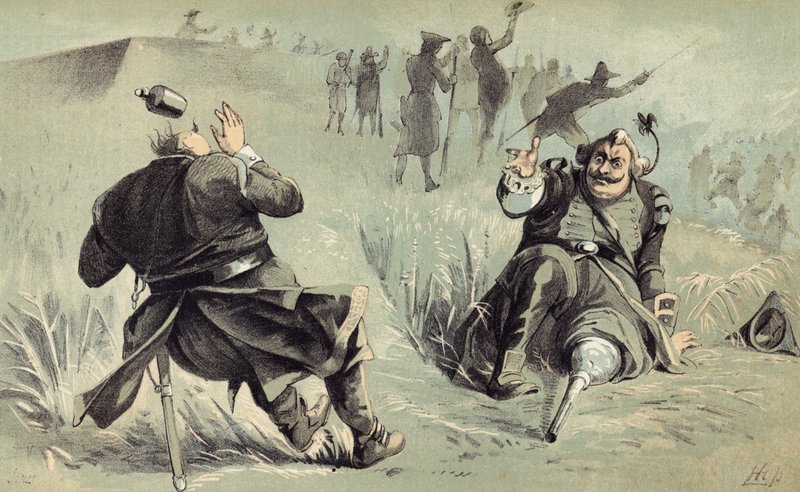 O terrível combate entre o general Risingh e Peter Stuyvesant antes de Fort Christina de American School