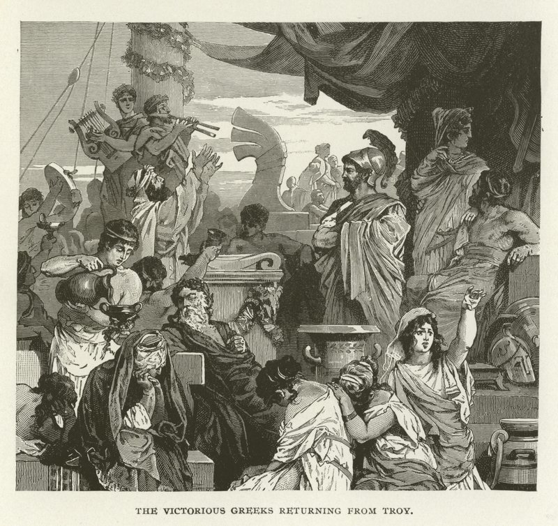Os gregos vitoriosos retornando de Tróia de American School