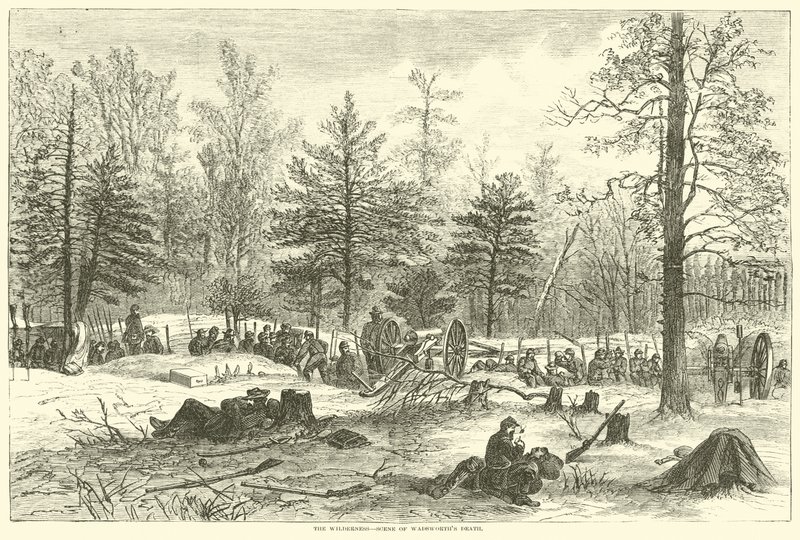 The Wilderness, cena da morte de Wadsworth, maio de 1864 de American School