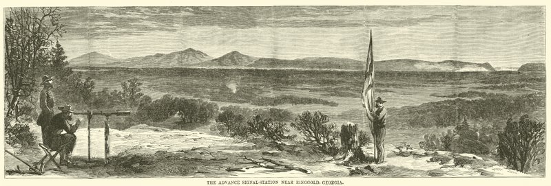 A estação de sinalização avançada perto de Ringgold, na Georgia, em maio de 1864 de American School