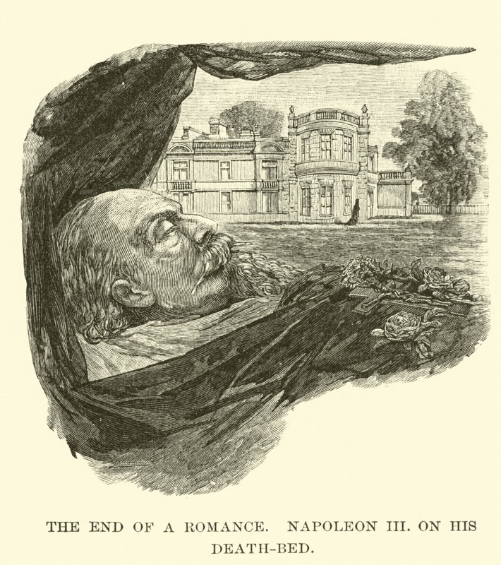 O fim de um romance, Napoleão III, em seu leito de morte de American School