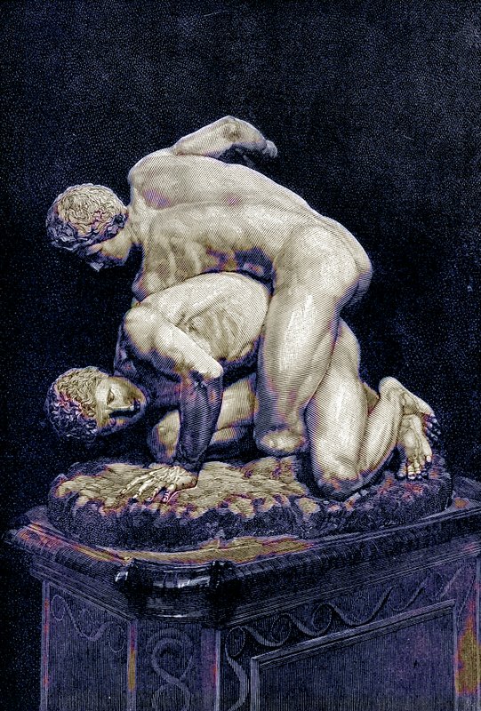 Os lutadores, ilustração de História da Grécia por Victor Duruy, publicado em 1890 (imagem digital melhorada) de American School