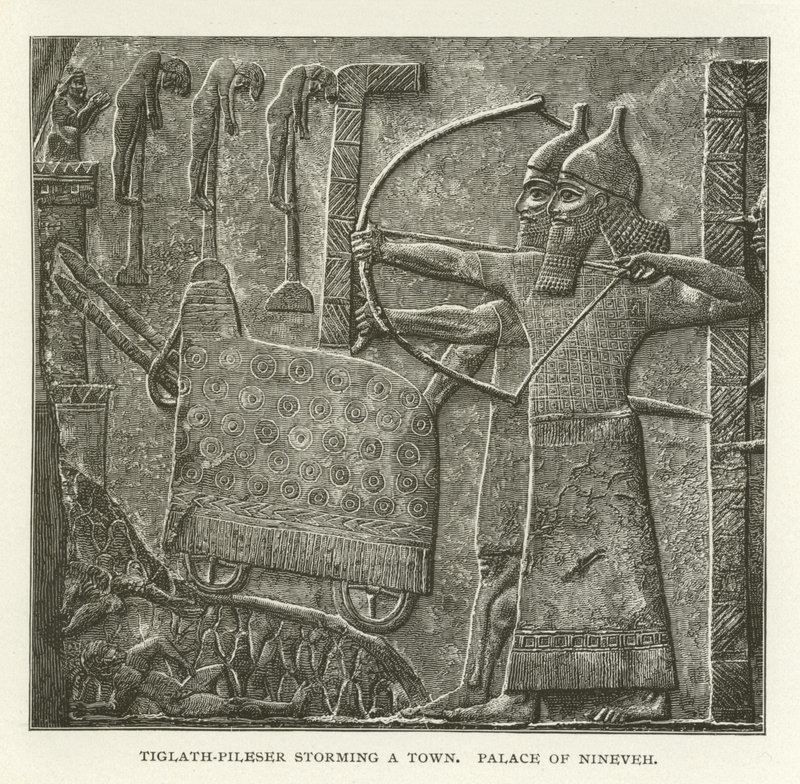 Tiglath-Pileser invadindo uma cidade, o Palácio de Nínive de American School