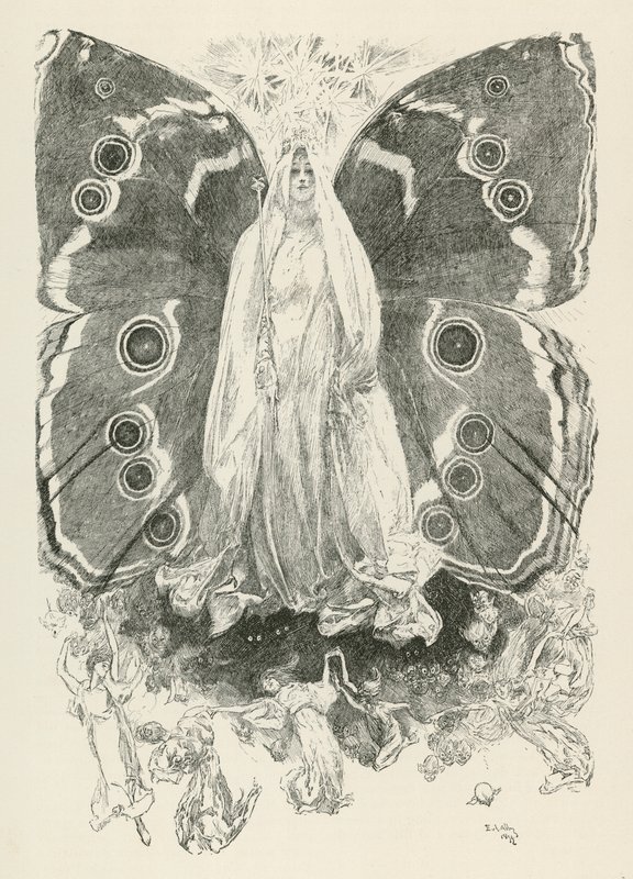 Titânia, personagem da peça de William Shakespeare Sonho de uma Noite de verão (gravura) de American School