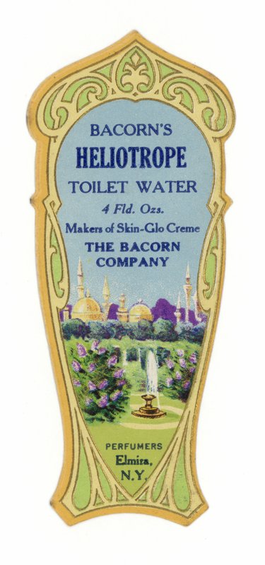 Rótulo de água de toalete, heliotrópio de American School