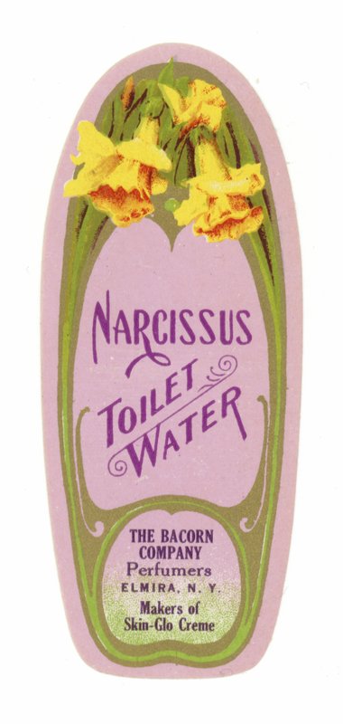 Rótulo de água de toalete, narciso de American School