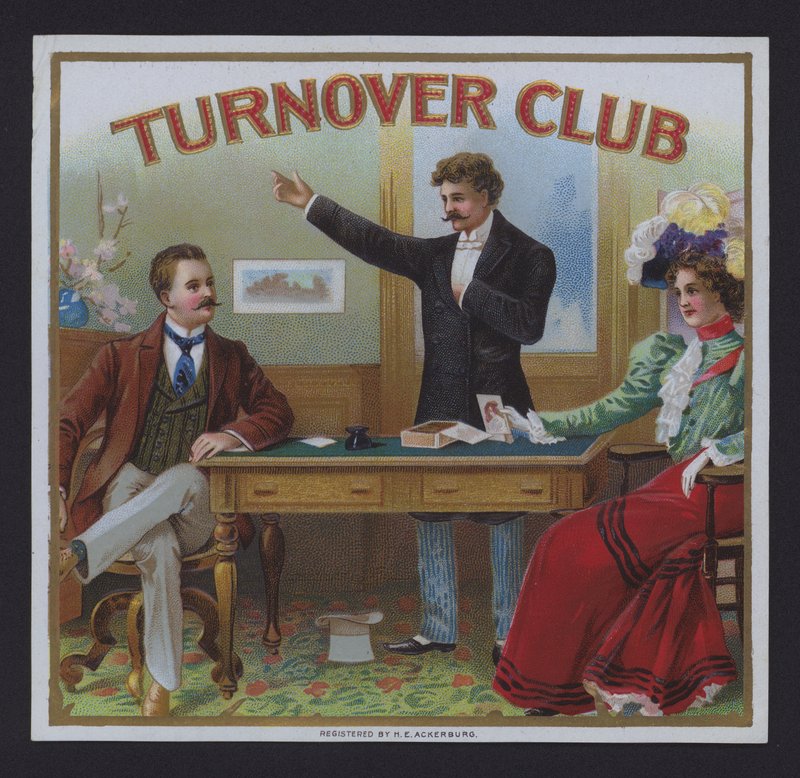 Clube de Rotatividade, etiqueta de charutos (chromolitho) de American School