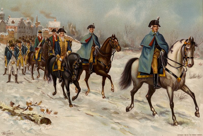 Exército dos EUA, Comandante-Chefe, Oficial do Estado-Maior, Coronel, e Soldado da Primeira Infantaria Continental de Rhode Island de American School