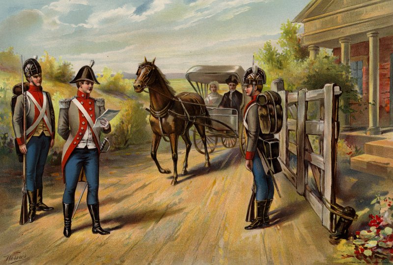 Exército, Oficial e Privados de Infantaria dos EUA de American School