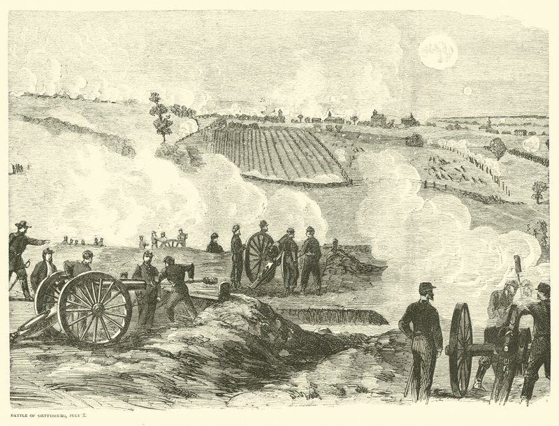 Posição da União perto do centro, Batalha de Gettysburg, 2 de julho de 1863 de American School