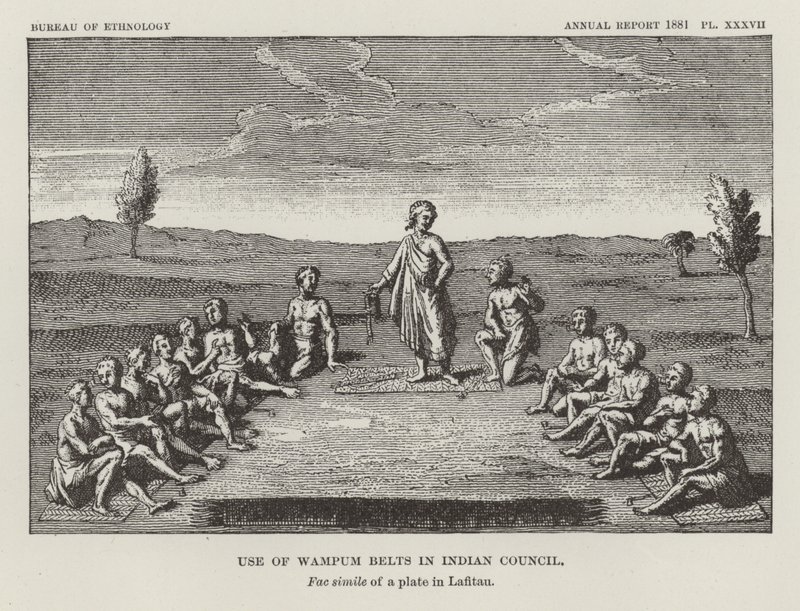 Uso dos cinturões de Wampum no Conselho Indiano de American School