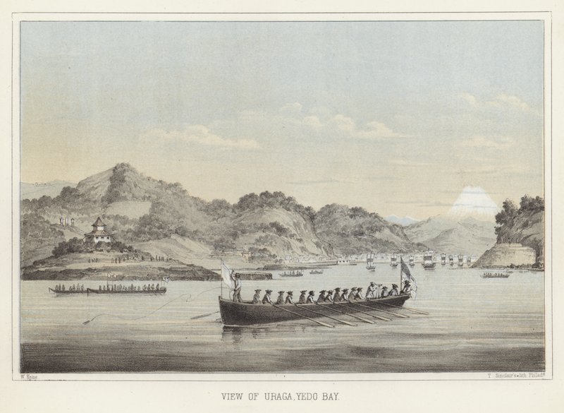 Vista, de, Uraga, baía yedo, japão de American School