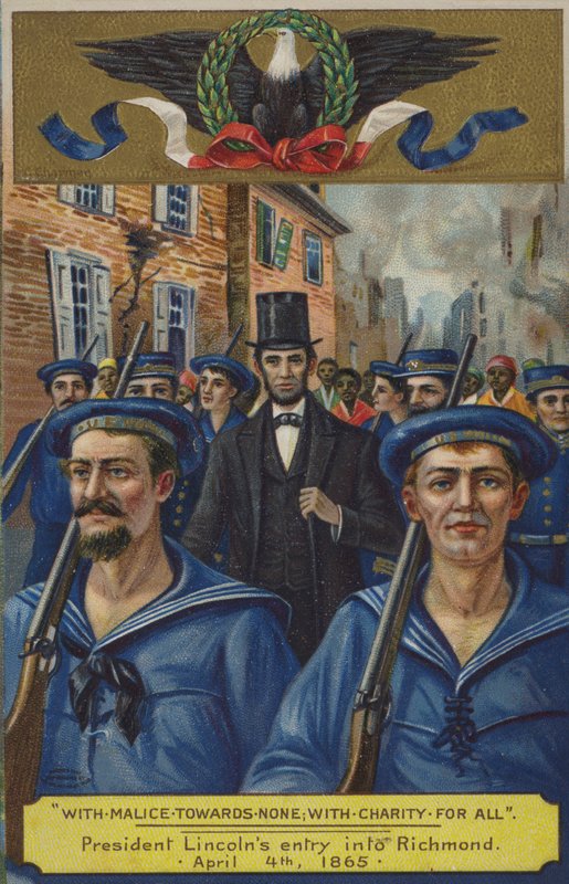 Com malícia para com ninguém; com caridade para todos. Entrada do Presidente Lincolns em Richmond, 4 de abril de 1865 de American School