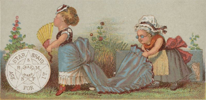 Mulher segura, trem, de, vestido de American School
