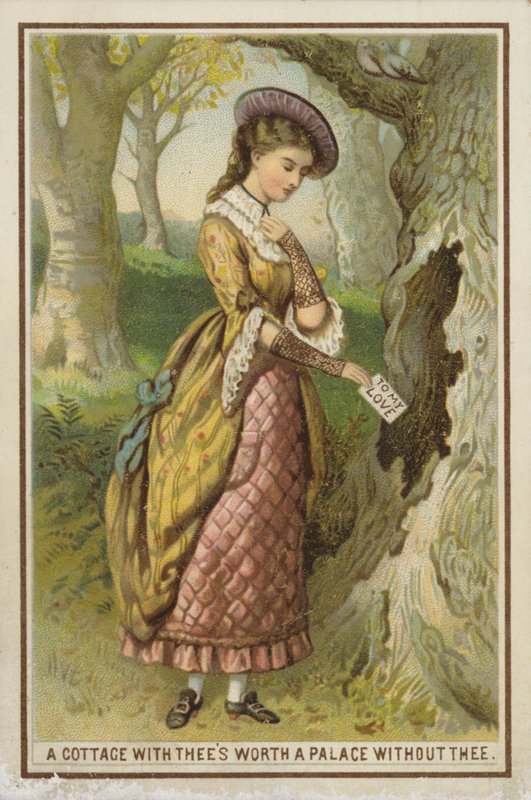 Mulher, entregar, carta amor de American School
