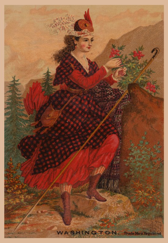 Mulher de vermelho (cromolitografia) de American School